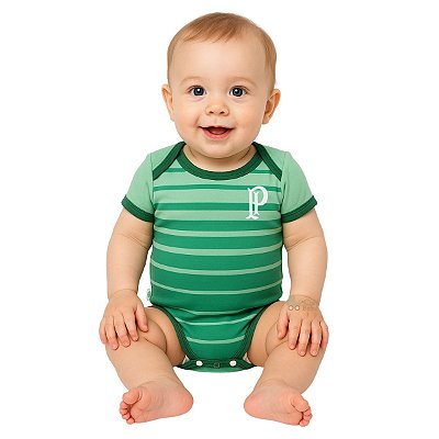 Body Bebê Palmeiras Listras Degradê Oficial