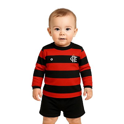 Camiseta Infantil Flamengo Manga Longa Listrada Oficial