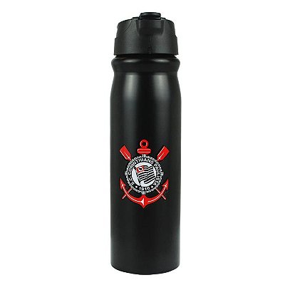 Garrafa Alumínio Com Canudo Corinthians 650ml Oficial