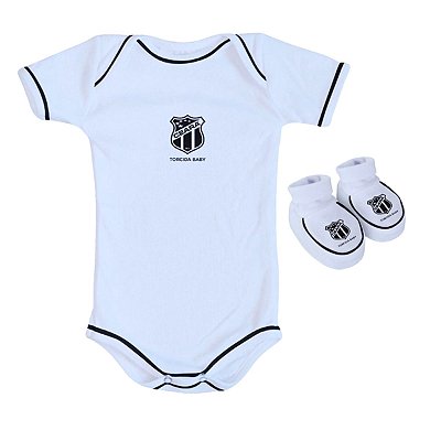 Kit Bebê Ceará Com Body e Pantufa Branco Oficial