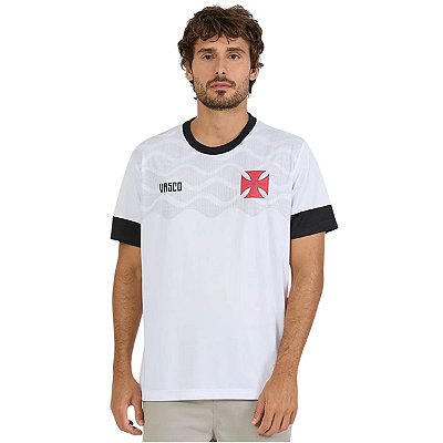 Camisa Vasco Branca Cruz de Malta Festejar Adulto Oficial