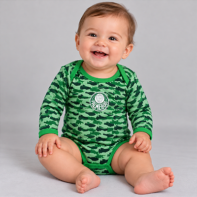 Body Palmeiras Camuflado Manga Longa Oficial
