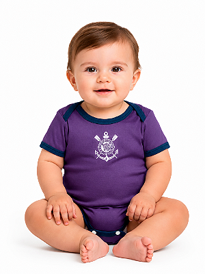 Body Bebê Corinthians Jogo Roxo Oficial