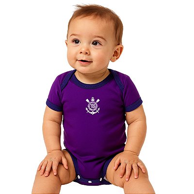 Body Bebê Corinthians Jogo Roxo Oficial