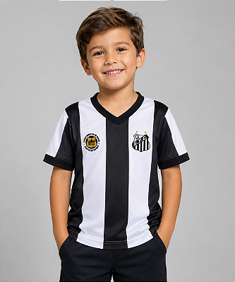Camiseta Santos Bebê Infantil Juvenil Listrada Oficial