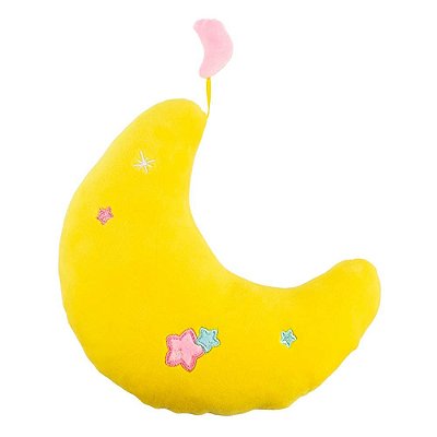 Lua Amarela de Pelúcia Estampa Bordada 23x20cm