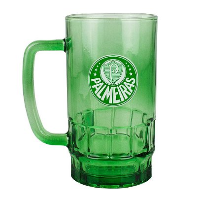 Caneca De Vidro Palmeiras Verde 550ml Oficial