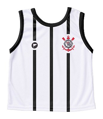 Camiseta Corinthians Bebê Regata Branca - Torcida Baby