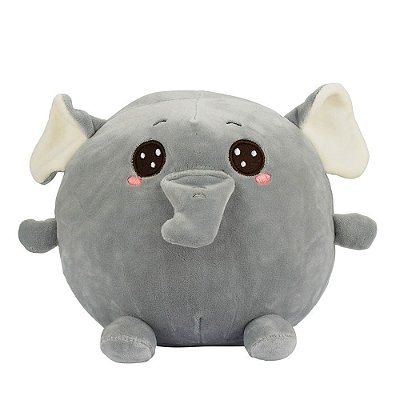 Almofada de Pelúcia Elefante Cinza 19cm