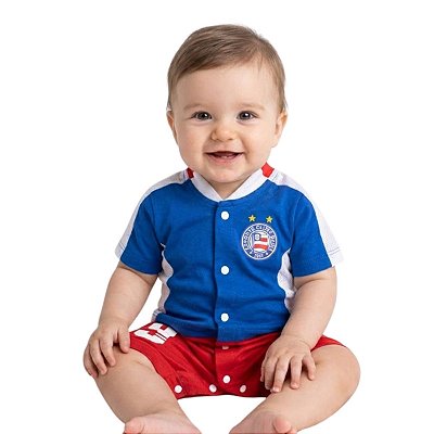 Macacão Bebê Bahia Uniforme Curto Artilheiro Oficial