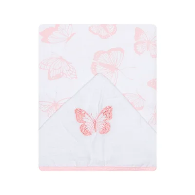 Toalha Fralda Papi Soft C/ Capuz Borboletas 1,10x90Cm