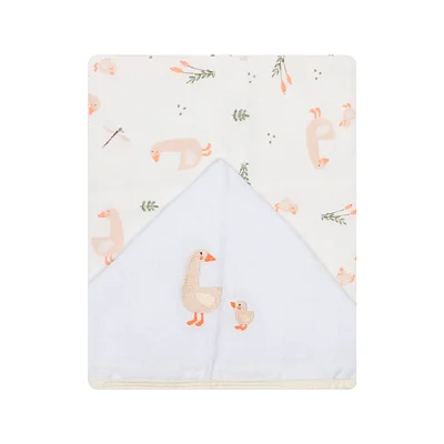 Toalha Fralda Papi Soft C/ Capuz Patinho 1,10x90Cm