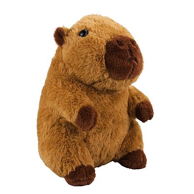 Pelúcia Capivara Sentada Marrom Escuro 22cm