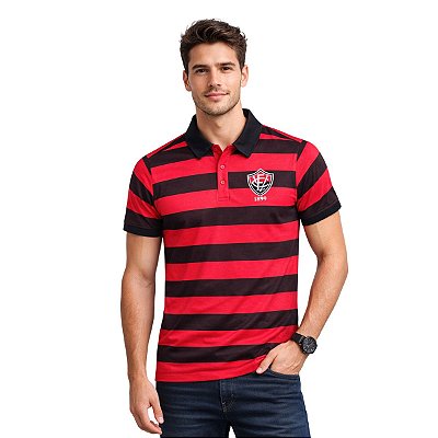 Camisa Polo Vitória Listrada Adulto Oficial