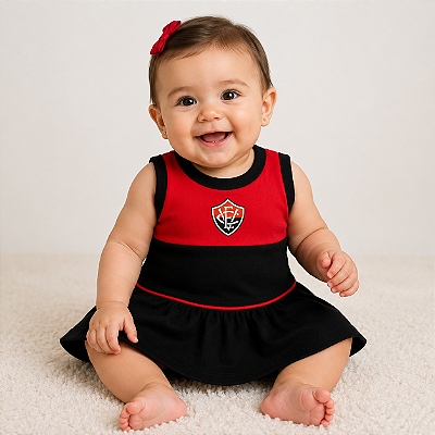 Vestido Bebê Vitória Regata 100% Algodão Oficial