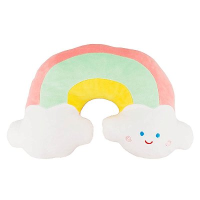 Almofada de Pelúcia Arco-Íris Colorido 24x40cm