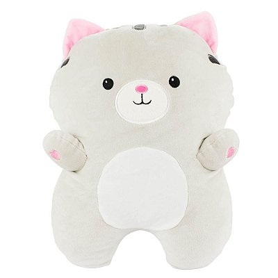 Almofada Formato Gatinho Cinza 35cm