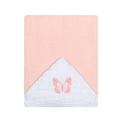 Toalhão De Banho Com Capuz Bordado Borboleta 1,05MX80Cm