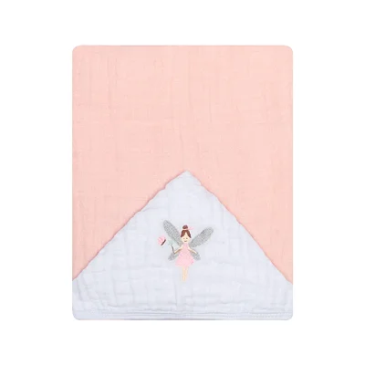 Toalhão De Banho Com Capuz Bordado Fadinha 1,05MX80Cm