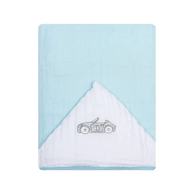 Toalhão De Banho Com Capuz Bordado Carros 1,05MX80Cm