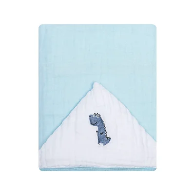 Toalhão De Banho Com Capuz Bordado Dino 1,05MX80Cm