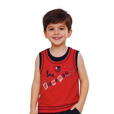 Camiseta Regata Infantil Flamengo Rubro Negro Oficial
