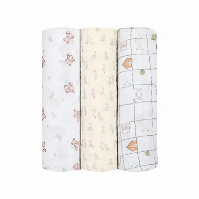 Cueiro Swaddle Soft Com 3 Pçs Ursinho 1,20X1,20m