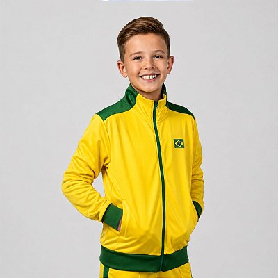Jaqueta Infantil Brasil Blusa De Frio Amarela