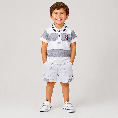 Conjunto Infantil Vasco Camisa Polo e Bermuda Oficial