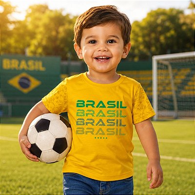 Camiseta Brasil Infantil Amarela