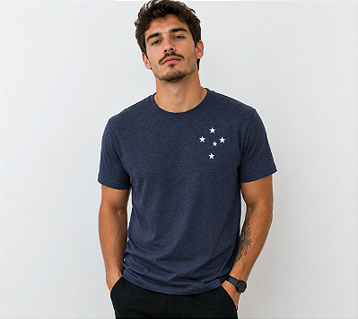 Camisa Cruzeiro Adulto Azul Manga Curta Conquista Oficial