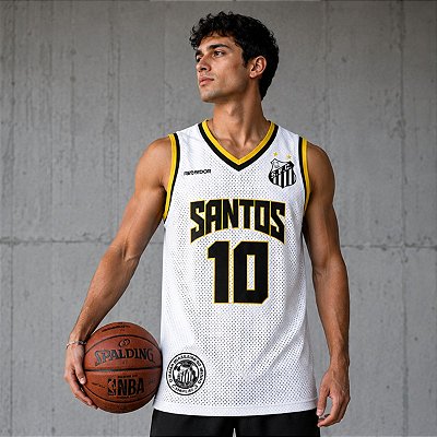 Camiseta Regata Santos Adulto Branca Oficial
