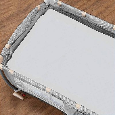 Lençol De Berço Desmontável Liso Cinza 1,0M X 80Cm X 5Cm