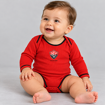 Body Vitória Manga Longa Vermelho Oficial