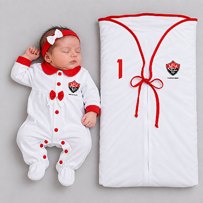 Kit Maternidade Vitória Menina Branco Torcida Baby Oficial