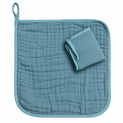 Paninho De Boca Soft Premium Com Prendedor De Chupeta Azul