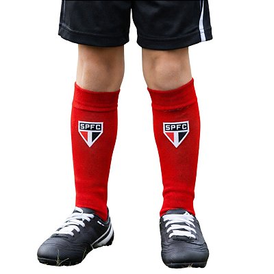 Meião Futebol São Paulo FC Infantil Juvenil Vermelho Oficial