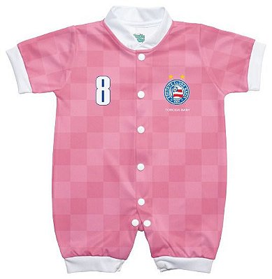 Macacão Bebê Bahia Curto Rosa - Torcida Baby