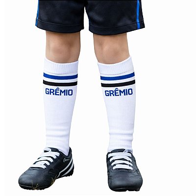 Meião Futebol Grêmio Infantil Juvenil Branco Oficial