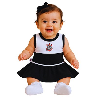 Vestido Corinthians Bebê Infantil Regata Oficial