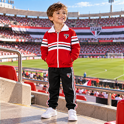Agasalho Infantil São Paulo Conjunto Microfibra Oficial