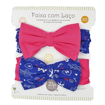 Kit 2 Faixas Bebê Com Laços Zip