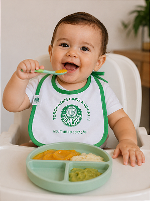 Babador Bebê Palmeiras de Amarrar em Algodão Oficial
