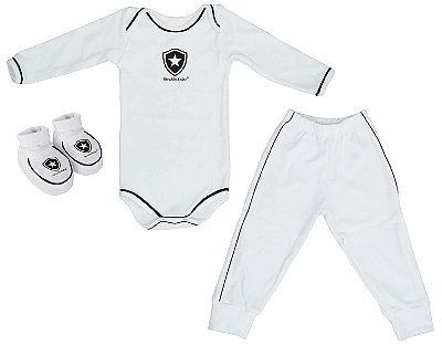 Kit Bebê Botafogo 3 Peças Longo Torcida Baby