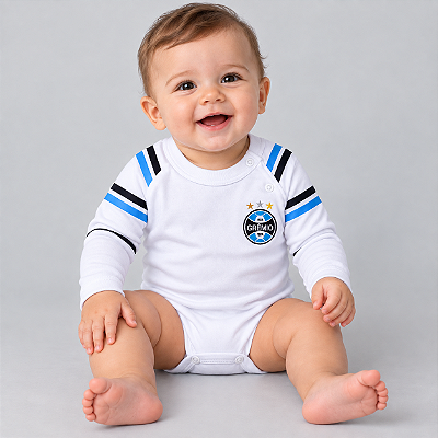 Body Grêmio Manga Longa 100% Algodão Oficial