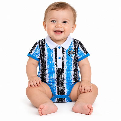 Body Bebê Grêmio Polo Listras Oficial