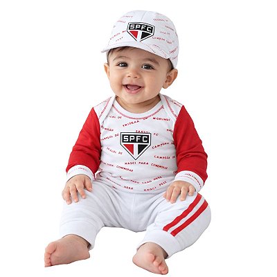 Conjunto Bebê São Paulo Longo 3 Peças Oficial