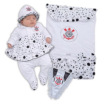 Kit Bebê Corinthians Saída de Maternidade Feminino Oficial