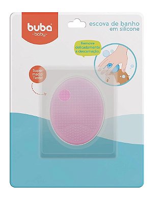 Escova de Banho Infantil em Silicone Rosa - Buba