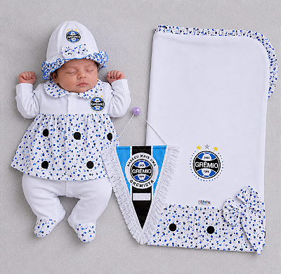 Kit Bebê Grêmio Luxo Saída de Maternidade Meninas Oficial